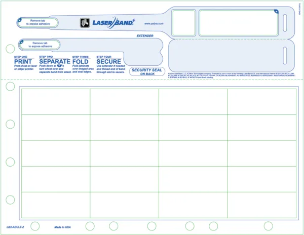 Wristband Labels, Paper